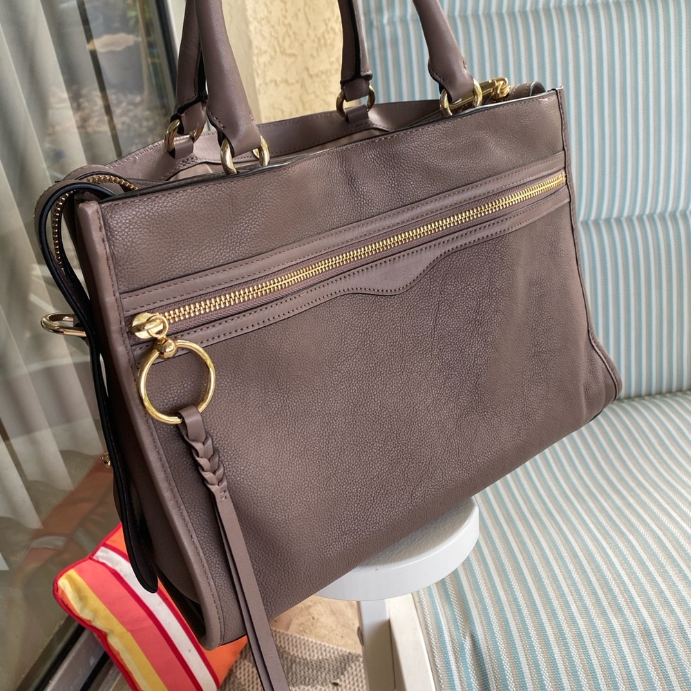 Rebecca Minkoff Mink Bedford Satchel Leather Bag with Gold Details